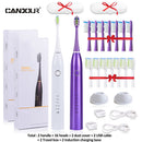 CANDOUR CD-5168 声波电动牙刷 可充电牙刷 IPX8 级防水 15 种模式 USB 充电器 替换刷头套装