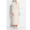 Women Winter Coat Wool 2022 New Double breasted cashmere Vintage Elegant jacket Fashion Outerwear White X-Long Coat Female