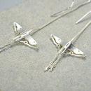 Lotus Fun Real 925 Sterling Silver Natural Creative Handmade Fine Jewelry Hollow Butterfly Kite Long Dangle Earrings for Women