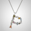 ANDYWEN 925 Sterling Silver 26 Letters Gold Initial  A B Pendant Necklace Thin Long Chain Adjustable Mini P G CZ Jewelry