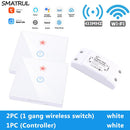 SMATRUL Tuya Smart Home APP WiFi Touch Switch Light RF 433Mhz Wall Panel DIY Relay Module Timer Alexa Socket Lamp 110-220V