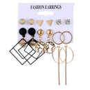 2020 Vintage Women Drop Earrings Set Bohemia Acrylic Tassel Pearl Alloy Long Pendant Earrings Geometric Jewelry Party Gift