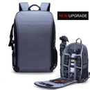 Photo Shoulders Backpack Waterproof Nylon Case fit 15.6" Laptop Bag w USB Port for Canon Nikon Sony SLR Photography Lens Tripod