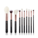 Jessup Makeup Brushes 10pcs Makeup Brush Natural-Synthetic Foundation Powder Concealer Definer Eyeshadow Eyeliner Eyebrow Brush