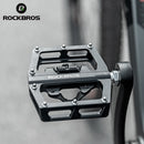 ROCKBROS 自行车脚踏板 防滑山地车脚踏板 铝合金平板踏板 适用于SPD 防水骑行配件