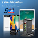 USLION 5 Port USB Charger HUB Multi USB Charging Station Dock Desktop Wall Home LED Display Universal New Chargers EU US UK Plug