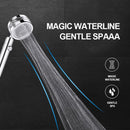 ZhangJi Bathroom Double Panel Shower Head Spiral Water Flow with One Key Stop  Turbocharged Propeller Driven Water Saving Shower