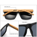 Ravenisa 斑马木方形太阳镜 偏光太阳镜 男士品牌设计师木质眼镜架 Oculos De Sol Feminino
