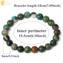 CSJA 8mm Natural Stones Strand Bracelets Single Color Round Beaded Healing Elastic Bracelet for Women Simple Trendy Jewelry G432