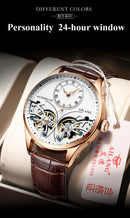 AILANG Genuine Brand Men's Double Tourbillon Luminous Direct-looking Mechanical Watch Automatic Watch Men's Watch   Hollow Movem
