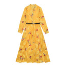 Vintage Chiffon Black Casual Midi Dress 2022 Autumn Winter Elegant Women Boho Prom Maxi Dress Party Long Sleeve Wedding Vestidos