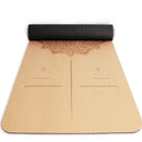 Natural Cork TPE Yoga Mat For Fitness Sports Mats Pilates Exercise Non-Slip Yoga Mat With Position Body Line Training Pad 183*61