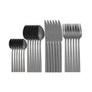 Tablewellware Tableware Black Cutlery Set 24 Pcs Stainless Steel Cutlery Box Forks Knives Spoons Dinner Set Kitchen Spoon Set