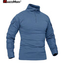 MAGCOMSEN Men's Army Combat Long Sleeve T Shirt Tactical Military Hunting 1/4 Zipper T-Shirt Outdoor Hiking Adventure Tee Shirts