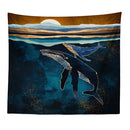 Japanese Style Wall Tapestry Abstract Painted Whale Sunset Mountain Forest Hippie Mandala Tapestry Landscape Wall Hanging Carpet