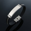 Vnox Casual Bracelets for Men Women Custom Engraving Stainless Steel Personalized Silicone Bangle