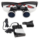 Dental Loupes Dental Magnifier Dental Lab Medical Loupes Magnification Binocular 2.5/3.5x420 Headlight Headlamp 5W Set Metal Box