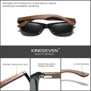 KINGSEVEN 新黑胡桃木偏光太阳镜 男士眼镜 手工制作 UV400 防护复古木盒