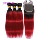 FEELME Peruvian Straight Bundles With Closure