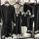 Kimono Robe Gown Women Lace Pajamas Sets Veste Polaire Suit Nightwear Bathrobe Summer Sleepwear Loose Pyjamas Pour Femme