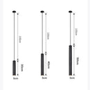 Mini 30mm Led Pendant Light Long Tube Hanging Kitchen Lights Fixture Black White Length Adjustable For Kitchen Bad Stores Office
