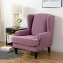 Wing back Chair Cover Jacquard Spandex Stretch Slipcovers for office Chairs Stylish 2 Piece Set With Elastic Band