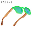 BARCUR 偏光儿童太阳镜 圆形男女童斑马木太阳镜 猫眼 UV400 眼镜 Oculos Gafas De Sol