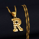Anniyo A-Z Small Letters Necklaces Women/Girl Gold Color Initial Pendant Thin Chain English Letter Jewelry Alphabet Gift