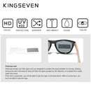 KINGSEVEN 独家设计复古男士眼镜胡桃木太阳镜 UV400 防护时尚方框太阳镜女士 5510
