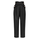 TWOTWINSTYLE Casual Irregular Trousers For Women High Waist Lace Up Button Straight Slim Pants Female Autumn Fashion New 2020