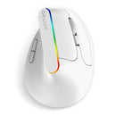 Delux M618C 无线静音人体工学立式6键游戏鼠标 USB接收器 RGB 1600 DPI 光学鼠标 适用于PC笔记本电脑
