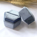 Hexagonal Velvet Ring Box Customized Single / Double Slot Wedding Engagement Ring Box Velvet Ring Storage Box Elegant Retro