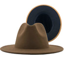 New White Red Patchwork Felt Jazz Hat Cap Men Women Flat Brim Wool Blend Fedora Hats Panama Trilby Vintage Hat 56-58-60CM