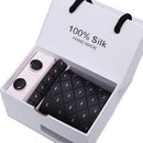 Joy Alice Wedding men neck ties gift box packing men brand luxury necktie pocket square silk tie set cufflinks handkerchief