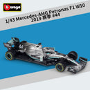 Bburago 1:43 2021 F1 梅赛德斯-AMG W12 44号 汉密尔顿 77号 博塔斯 F1模拟合金超级玩具车模型