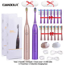 CANDOUR CD-5168 声波电动牙刷 可充电牙刷 IPX8 级防水 15 种模式 USB 充电器 替换刷头套装