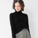 SuyaDream Woman Solid Wool Sweaters 100%Wool Turtleneck Plain Pullovers 2021 Fall Winter Bottoming Shirts Knitwear