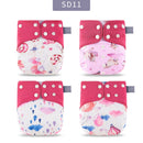 Elinfant Gray Mesh Cloth 4pcs Eco-friendly Diaper Washable Cloth Diaper Adjustable Baby Nappy Reusable pocket Diapers