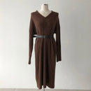 2020 New Autumn Sweater Women Dress Winter Long Sleeve Sweaters Knitted Dresses Womens Loose Maxi Oversize Knitting Robe Vestido