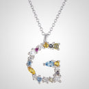ANDYWEN 925 Sterling Silver 26 Letters Gold Initial  A B Pendant Necklace Thin Long Chain Adjustable Mini P G CZ Jewelry