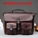 Men Leather Black Briefcase Business Handbag Messenger Bags Male Vintage Shoulder Bag Men&