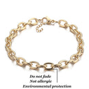 European and American retro portrait of exaggerated thick chain necklace double personality chain hip-hop neck chain short colla