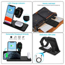 15W Qi快速无线充电器支架，适用于iPhone 13 11 12 X 8 Apple Watch 4合1可折叠充电站，适用于Airpods 3 Pro iWatch