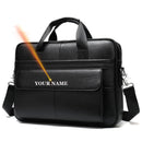WESTAL Men's Briefcases Messenger Bag Men's Genuine Leather 14'' Laptop Bag Man Leather Office Business Bags for Document 8572