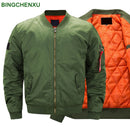 New pilot Air men bomber jacket Mens Military Bomber Jackets Men Casual Solid Zipper Pilot Jacket Green New Slim Fit Male Coats