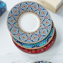 Moroccan Style Luxury Coffee Cup and Saucer Set with Gold Handle for Special Coffee Cappuccino Ceramic Tea Cup 250ml
