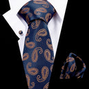 Joy Alice Wedding men neck ties gift box packing men brand luxury necktie pocket square silk tie set cufflinks handkerchief