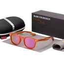 BARCUR 偏光儿童太阳镜 圆形男女童斑马木太阳镜 猫眼 UV400 眼镜 Oculos Gafas De Sol