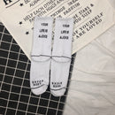 Women Letter Vintage Patterned Harajuku Socks Fashion Funny Skateboard Cool Socks For Female Casual Cotton Short Hipster Sox