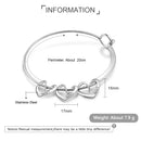 JewelOra Personalized Engraving Name Heart Charms Bracelets for Women Stainless Steel Customized Bangle DIY Jewelry Gift for Her